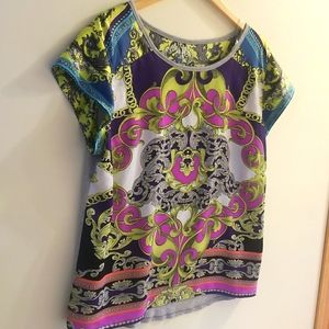 A.N.A  bold shirt, satiny front, cotton back womens XL